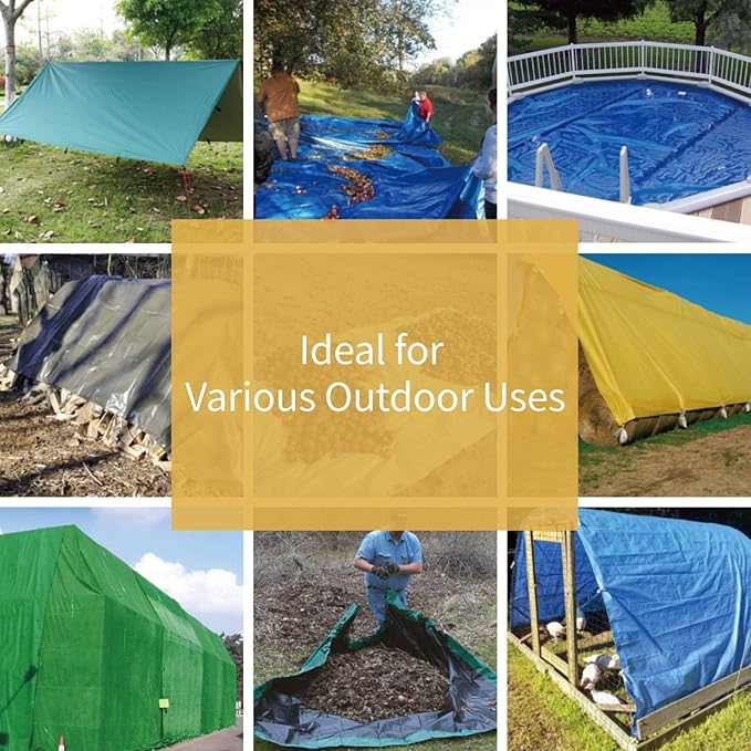 GUARD SHIELD Tarp Green 12x16 Feet Multi Purpose Waterproof Poly Tarp Cover 5mil (2-Pack)