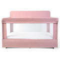 Baby Delight Lunaire Full Size Crib | Breathable Mesh Baby Crib | Tool-Free Assembly Baby Bed | 100% GOTS Certified Organic Cotton Fabric | Organic Rose