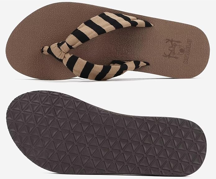 KuaiLu Flip Flops for Women with Arch Support Yoga Mat Comfortable Summer Beach Walking Thong Cushion Sandals Slip On Indoor Outdoor