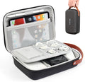 Luxtude Tech Organizer Travel Case, Portable Electronics Organizers, Hard Case for Electronics, Black Tech Bag, Charger Cases, Carrying Cases for iPad Mini (Up to 7.9’’), Mouse