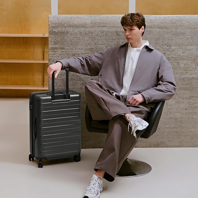 Carry on Luggage 22 X 14 X 9 Airline Approved, 20 Inch Luggage for 3-5 Days Travel, Double Spinner Wheels, 100% Hardshell PC, TSA Lock (01-Black (Basic), Carry-On 20-Inch)