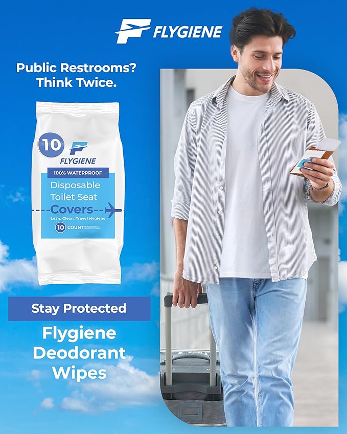 Disposable Toilet Seat Covers for Travel – Waterproof, Tear-Resistant XL Toilet Liners with 2 Layers of Protection – Individually Wrapped Travel Size Toiletries - 40 Count (4 Packs of 10)