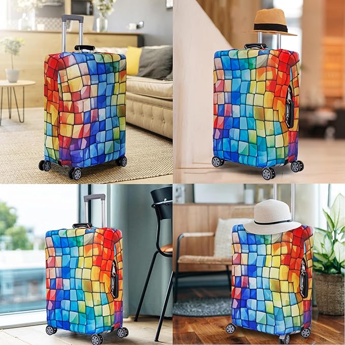 MosaiRudo Travel Luggage Covers For Suitcase Tsa Approved,Suitcase Cover Protector Fit 18-32 Inch Luggage Travel Accessories (T2481, S)