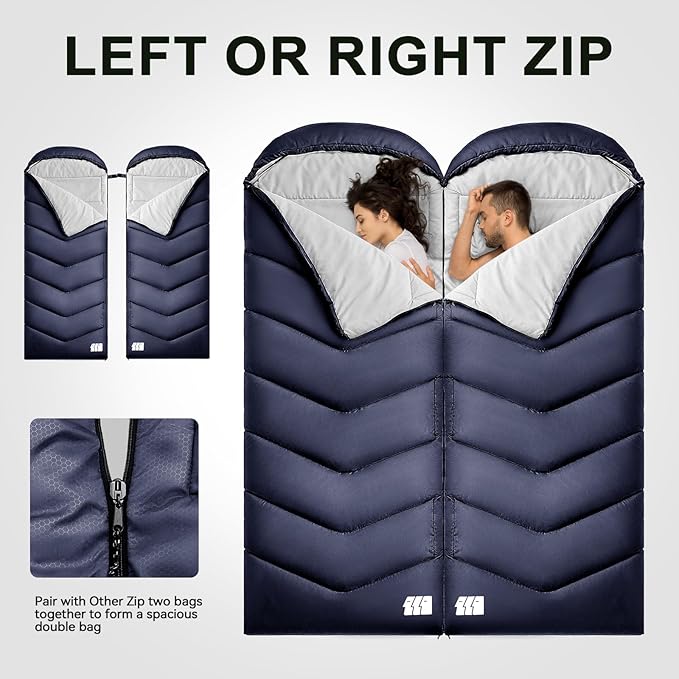 Sleeping Bags for Adults Cold Weather,Portable, Waterproof,Lightweight Camping Sleeping Bag for Tall Girls Boys with Compression Sack for Warm Camping, Hiking, Outdoor & Indoor
