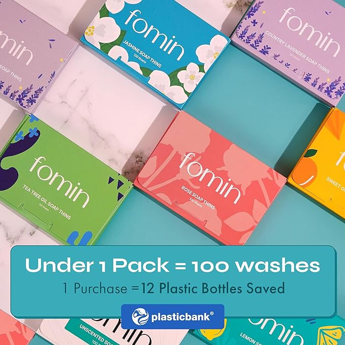 FOMIN - Antibacterial Paper Soap Sheets for Hand Washing - (200 Sheets) Orange Portable Travel Soap Sheets, Dissolvable Camping Mini Soap, Portable Hand Soap sheet