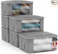 Sorbus Medium Clothes Storage Bags - Foldable Blanket Storage Bins for Organizing Bedroom, Closet, Clothing, Comforter, Organization with Clear Window, Lids and Carry Handles - Set of 11