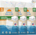 Gull Living Home Travel Laundry Detergent Sheets - 180 Loads - Eco Laundry Detergent Sheets Unscented - Tackles Tough Stains - Travel Friendly (Pack of 3)