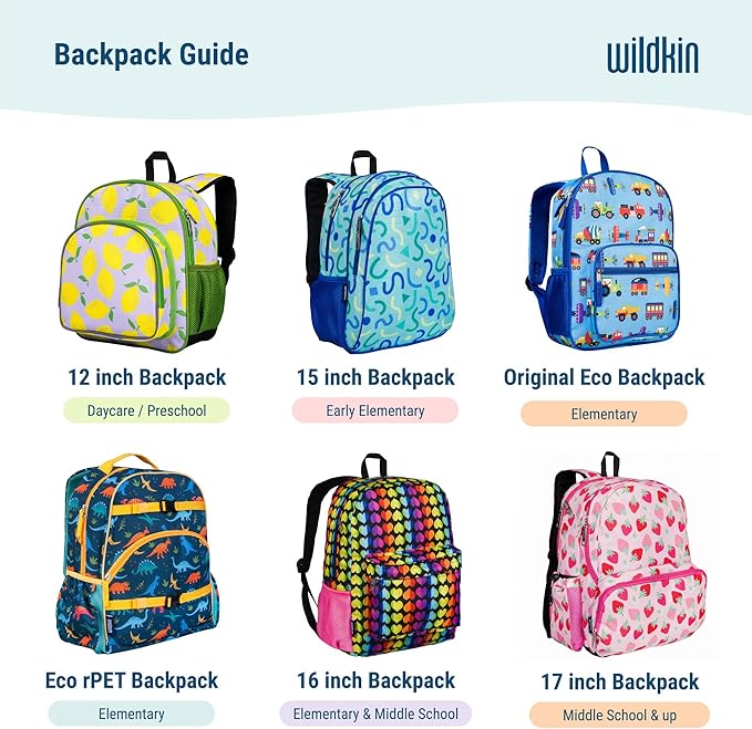 Wildkin 12-inch Kids Backpack – Padded, Adjustable, Ideal for Daycare & Travel - Firefighters