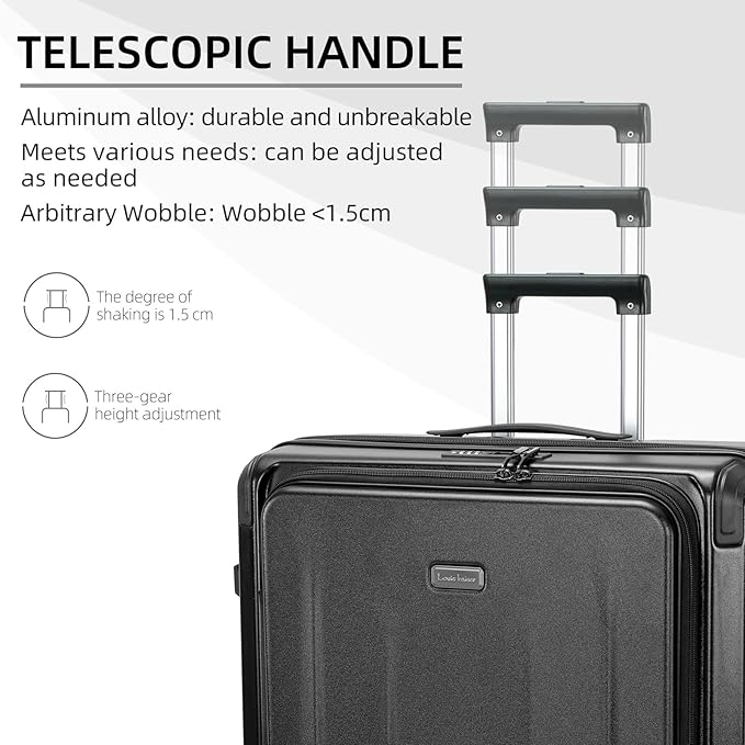 Premium Carry On Luggage, 20Inch&29 Inch Top Opening Airline Approved ABS+PC Hard Shell Suitcases with Silent Wheels, TSA Lock,Front Pocket and Wet-dry Separated Six-piece Set
