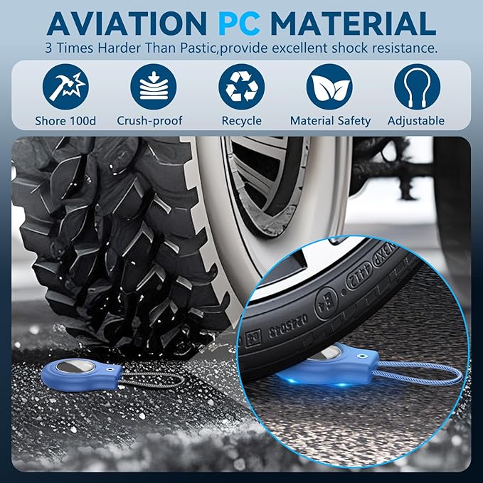 Waterproof Airtag Holder,4 Pack Airtag Case with Secure Lock,Airtags Keychain for Apple Airtag,Anti-Lost Protective Case Air tag Accessories for GPS Tracker Luggage,Bag,Key,Pet-Blue/Blue/Green/Green