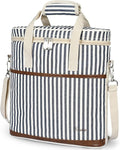 Tirrinia Insulated Wine Gift carrier - 3 Bottle Travel Padded Wine Carry Cooler Tote Bag with Handle and Adjustable Shoulder Strap, Stripe