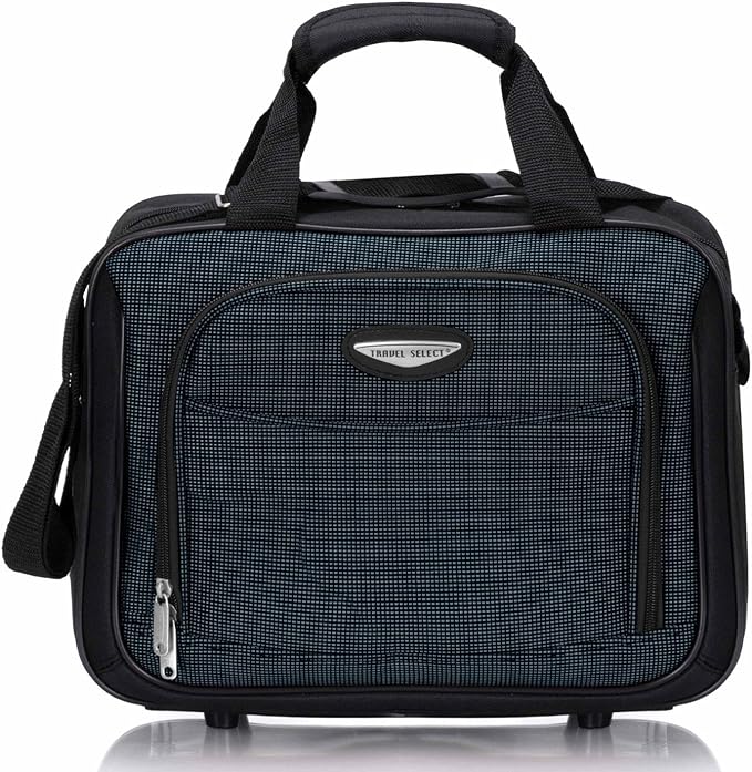 Travel Select Amsterdam 4-Piece Softside Expandable Rolling Luggage Set, Lightweight 2-Wheel Suitcases, Packing Cubes & Travel Tote, Durable Polyester Construction, Navy