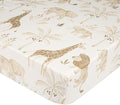 Crane Baby Safari Nursery Decor Crib Sheet, 100% Cotton Fitted Sheet for Standard Mattress 28in X 52in, Breathable Toddler Bed Sheet for Boys and Girls
