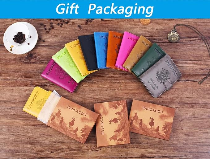 Airtag Passport Holder Cover Wallet RFID Blocking Leather Case Travel Essentials Luggage Accessories Travel Must Have(118#Claybank)