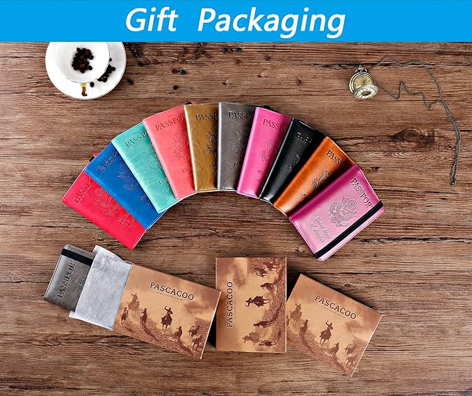 Passport Holder Cover Wallet Travel Essentials RFID Blocking Leather Card Case International Must Haves Travel Accessories for Women Men(101#Purple)