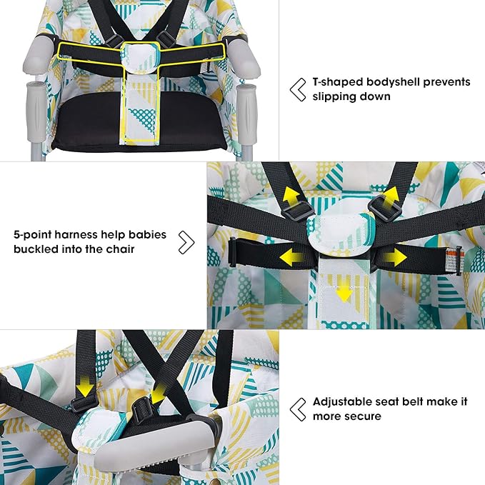 Hook On Chair, VEEYOO Clip On High Chair Folding Fast Table Chair with Storage Bag, Portable Baby Feeding Seat Attach to Table for Home and Travel