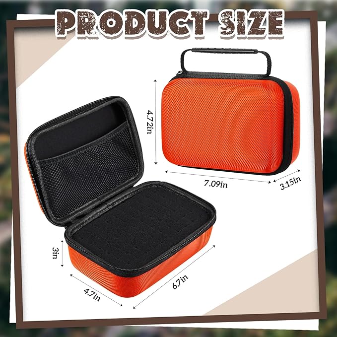 EVA Hard Case with Customizable Foam Protective EVA Carrying Case Shockproof Outdoor for Camera, Digital Products, Electronic Instruments with Knife(Orange,7.1 x 4.7 x 3.1 Inch)