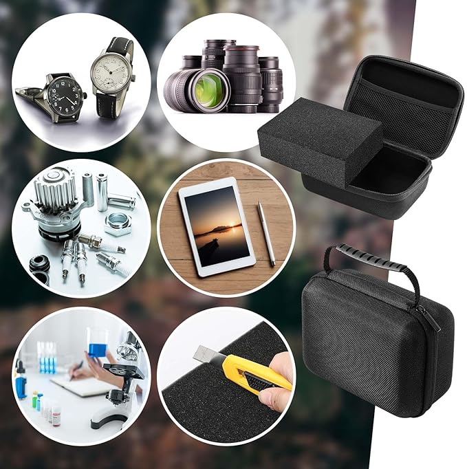 EVA Hard Case with Customizable Foam Protective EVA Carrying Case Shockproof Outdoor for Camera, Digital Products, Electronic Instruments with Knife(Black,11 x 7.8 x 4.3 Inch)