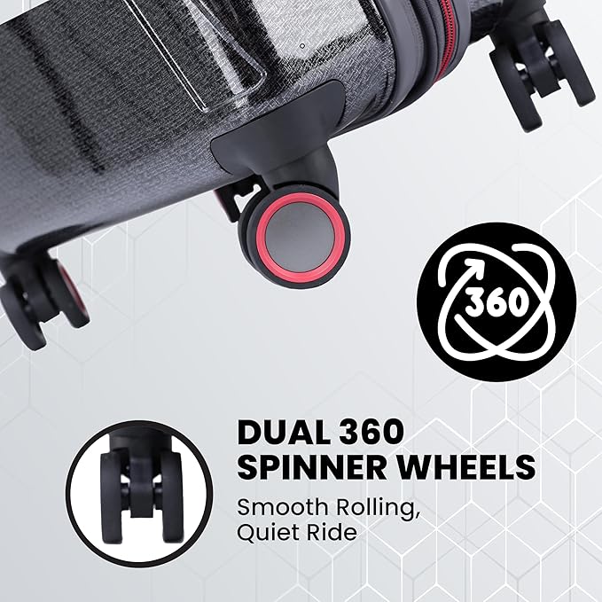 Spyder Traverse 20 Inch Carry On Expandable Hardside Upright Suitcase with 360° Spinner Wheels, TSA Approved Lock, Charcoal