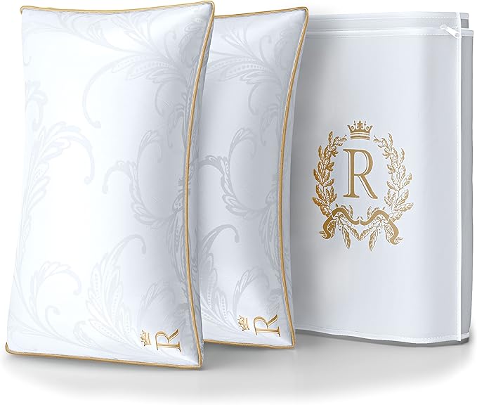 Royal Therapy Pillows Standard Size Set of 2 (20x26 in), Alternative Goose Down Pillows, Adjustable Standard Pillow, All Sleepers, Side Sleeper Pillow