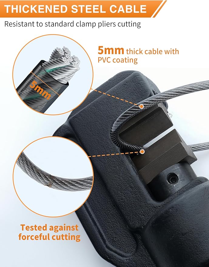 4-Digit Combination Cable Luggage Lock with 3 Interchangeable Steel Cables (9"/24"/47") – for Bike, Backpack, Gym, Cabinet, Gate (Gray, 2 Pack)