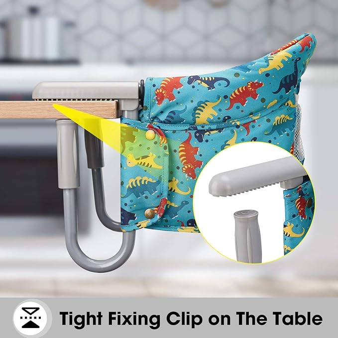 Hook On Chair, VEEYOO Clip On High Chair Folding Fast Table Chair with Storage Bag, Portable Baby Feeding Seat Attach to Table for Home and Travel