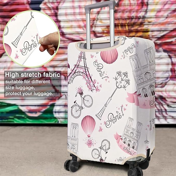 Travel Luggage Cover Suitcase Protector Fits 18-32 Inch Wheel Covers PatternedTravel Related Items Flower Luggage Protector Elastic XL