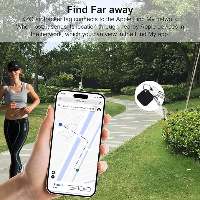 Bluetooth Tracker Smart Tag 4 Pack, Work with Apple Find My (iOS Only, Not for Android), Loud Sound, Item Finder for Keys, Backpack, Suitcase, Wallet, Luggage, Black