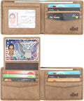 Wallet for Men-Genuine Leather RFID Blocking Bifold Stylish Wallet With 2 ID Window