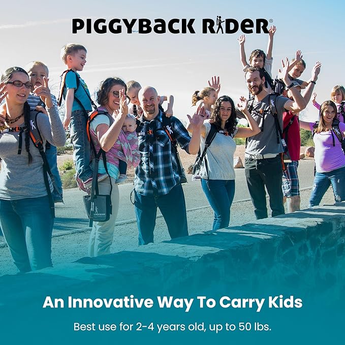 Piggyback SCOUT Toddler Carrier Backpack Deluxe with 6-Piece Accessory Set: Hip Belt, Carry Bag, Side Pocket, Mud Flap, Water Bottle & More - For Ages 2-4 (Under 50 lbs) - Hiking & Travel