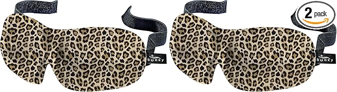 Bucky 40 Blinks No Pressure Printed Eye Mask for Travel & Sleep, Leopard, One Size (Pack of 2)