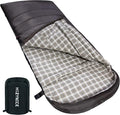0 Degree Sleeping Bag 100% Cotton Flannel XXL for Adults Big and Tall Cold Weather Winter Zero Degree Camping,Free Compression Sack