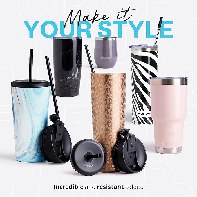NORDAY | Tumbler with Lid - 30oz - Red Insulated Tumbler - Stainless Steel Tumblers - Double Wall Vacuum Insulated Travel Coffee Mug for Car Cup Holder - Keeps Temperature for 24hr - Anti Spill Lid