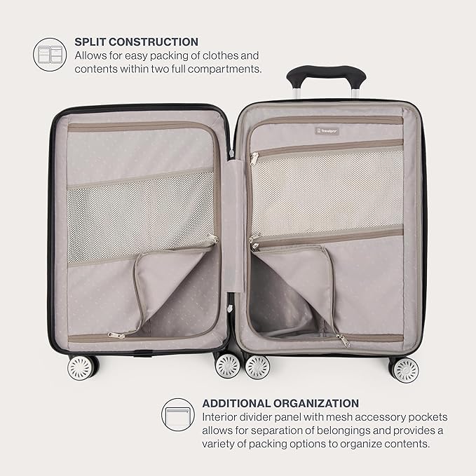 Travelpro Pathways 3 Hardside Expandable Luggage, 8 Spinner Wheels, Lightweight Hard Shell Suitcase, Carry On 21 Inch, Champagne