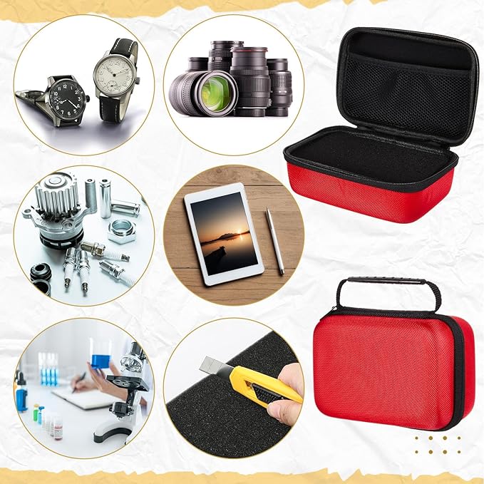 EVA Hard Case with Customizable Foam Protective EVA Carrying Case Shockproof Outdoor for Camera, Digital Products, Electronic Instruments with Knife(Red,11 x 7.8 x 4.3 Inch)