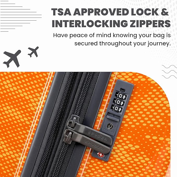 Spyder Matrix 29 Inch Large Luggage Expandable Hardside Upright Suitcase with 360° Spinner Wheels, TSA Approved Lock, Orange