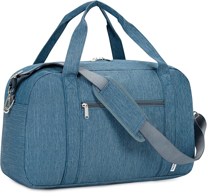 Narwey Carry on Bag 22x14x9 Airlines Approved, Carry on Duffle Bag for Airplane with Wet Pocket, Travel Duffel Bag Luggage Bag Weekender Overnight for Women Men (Navy Blue)
