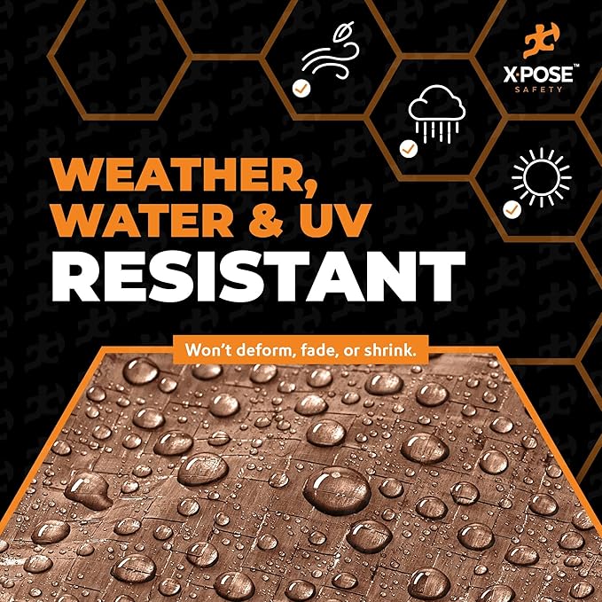Multipurpose Protective Cover Brown Poly Tarp 9' x 12' - Durable, Water Resistant, Weather Resistant - 5 Mil Thick Polyethylene - by Xpose Safety