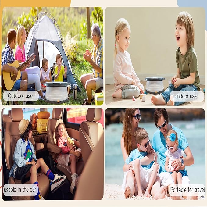SunnySmile Toddler Travel Potty,Kids Portable Potty,Applicable to Travel,Camping, Outdoor, Indoor,with 45 Potty Bags,Cartoon Design, Children Will Like it More
