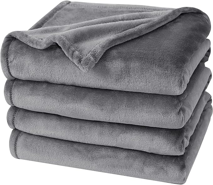 PHF Ultra Soft Fleece Blanket Twin Size, No Shed No Pilling Luxury Plush Cozy 300GSM Lightweight Blanket for Bed, Couch, Chair, Sofa Suitable for All Season, 66" x 90", Grey