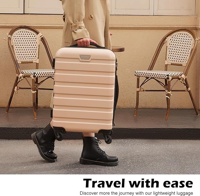 Coolife Luggage 3 Piece Set Suitcase Spinner Hardshell Lightweight TSA Lock (yellow, 3 piece set(20in24in28in))