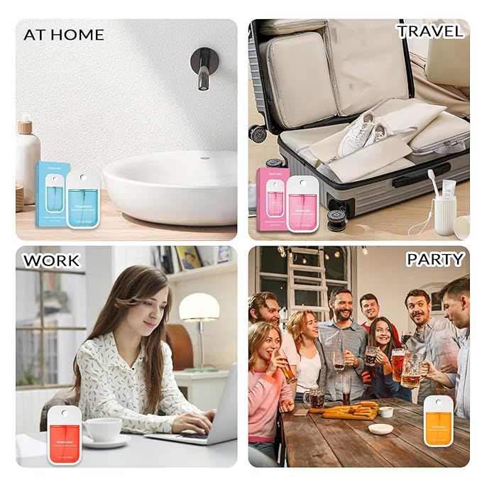 Power Mist Hydrating Hand Sanitizer Spray, Portable Travel-Size Hand Sanitizer Spray, 500-Sprays Each，Suitable for Both Adults and Children (3PCS)