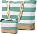 Becokan Beach Bag Initial Beach Tote with Makeup Bag for Travel Work Storage Personalized Birthday Gifts for Women Her
