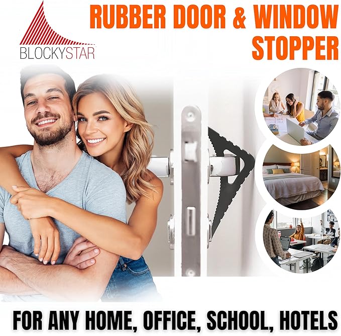 Pekasa Door Stopper & Window Stopper, Rubber Door Stop, Door Wedge Stopper for Any Floor Surface, Decorative Door Stoppers for Bottom of Door Security, Colorful Doorstop Large Door Stopper Wedge