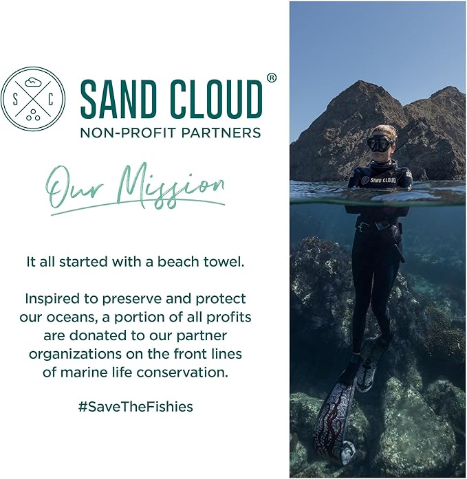 Sand Cloud Turkish Beach Towel - Sand Free - 100% Organic Turkish Cotton Yarn - Quick Dry Towel for Beach, Picnic, Blanket or Bath - As Seen on Shark Tank - Marine Life (Emperor Penguin)