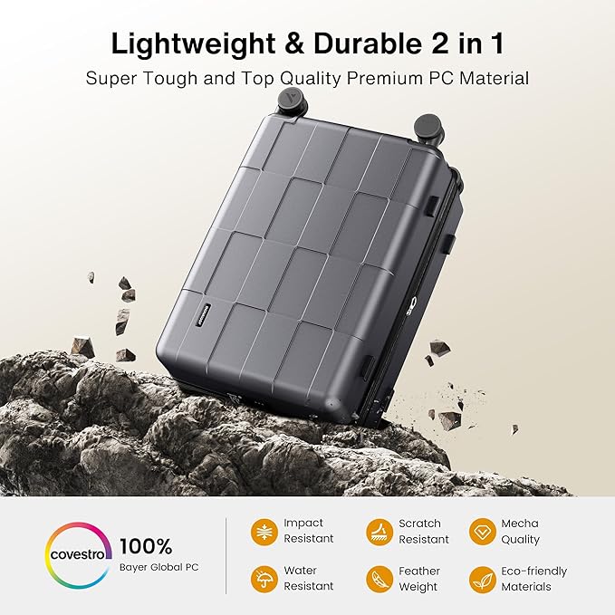 SHOWKOO Luggage Sets 3 Piece Hardside Expandable Lightweight PC Suitcase Sets with Double Spinner Wheels TSA Lock YKK Zipper, Sliver Gray