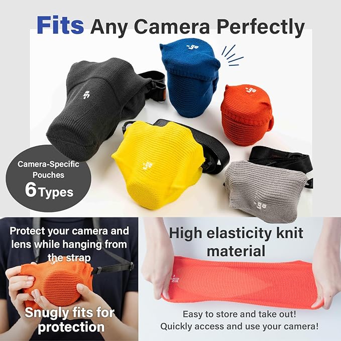 Camera Cover, Polygon W, Made in Japan, L size, Orange
