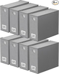 SpaceAid 8 Pack Bed Sheet Organizers and Storage, Foldable Sheet Organizer for Linen Closet, Sheets Set Folder Keeper with Window XL (Queen & King Size) Bedding Container (Gray, 8 Pack)