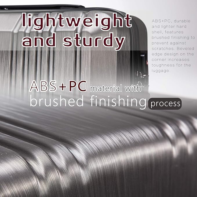Coolife Luggage Expandable(only 28") Suitcase PC+ABS with TSA Lock Spinner 20in 24in 28in (navy, L(28IN))