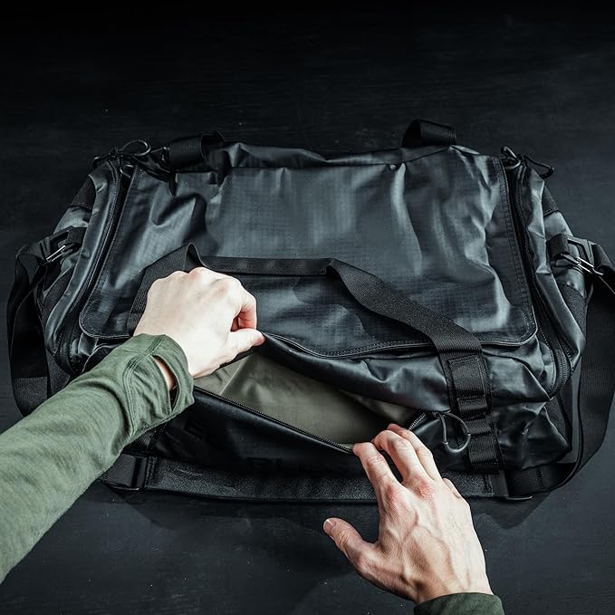 Eberlestock Hyllus Duffel Bag for Men - Durable, Water-Resistant, Small Men's Duffle Bag with Zipper Pockets, Ideal for Travel & Gym, Tactical Gear Bag, Hunting, Fishing, Camping - Military Green, 45L